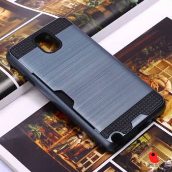 Противоударный двухкомпонентный силиконовый матовый непрозрачный чехол с поликарбонатными вставками экстрим защиты для Samsung Galaxy Note 3  Синий