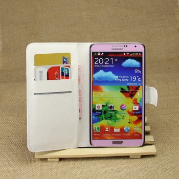 Чехол портмоне подставка на магнитной защелке для Samsung Galaxy Note 3 Белый