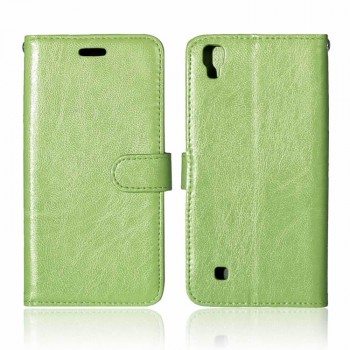Чехол портмоне подставка на силиконовой основе на магнитной защелке для LG X Power  Зеленый