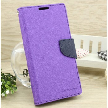 Чехол портмоне подставка на силиконовой основе с тканевым покрытием на дизайнерской магнитной защелке для LG X cam Фиолетовый