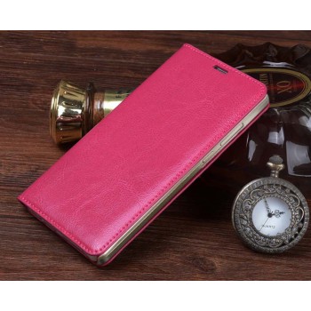 Кожаный чехол горизонтальная книжка (премиум нат. винтажная кожа) для Xiaomi MI5 Розовый