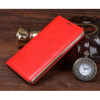 Кожаный чехол горизонтальная книжка (премиум нат. винтажная кожа) для Xiaomi MI5 Красный