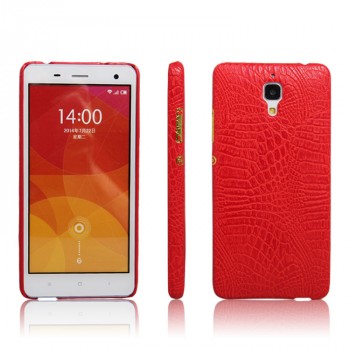 Чехол накладка текстурная отделка Кожа для Xiaomi Mi4  Красный