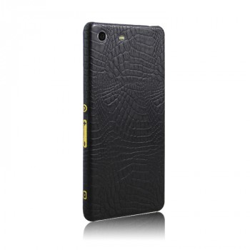 Чехол накладка текстурная отделка Кожа для Sony Xperia M5  Черный