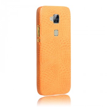 Чехол накладка текстурная отделка Кожа для Huawei G8  Оранжевый