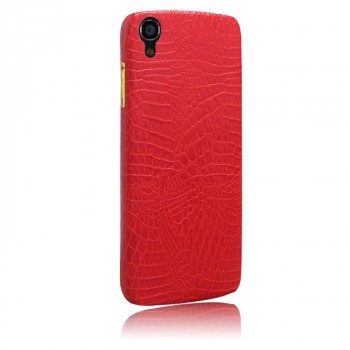 Чехол накладка текстурная отделка Кожа для Alcatel One Touch Idol 3 (4.7)  Красный