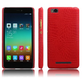 Чехол задняя накладка для Xiaomi Mi4i с текстурой кожи крокодила Красный