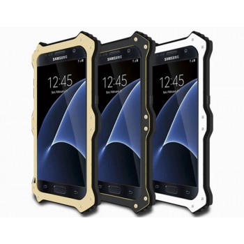 Эксклюзивный многомодульный ультрапротекторный пылевлагозащищенный ударостойкий нескользящий чехол алюминиево-цинковый сплав/силиконовый полимер для Samsung Galaxy S7