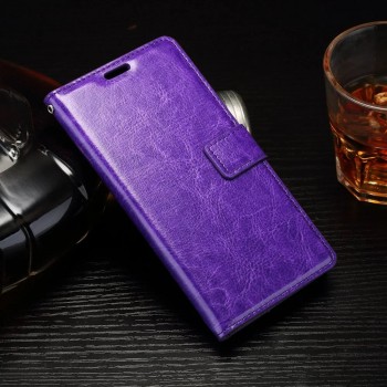 Глянцевый чехол портмоне подставка на силиконовой основе на магнитной защелке для Sony Xperia E5 Фиолетовый