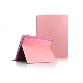 Вощеный чехол книжка подставка на непрозрачной силиконовой основе для Ipad Pro Розовый