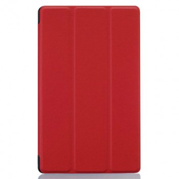 Сегментарный чехол книжка подставка на непрозрачной поликарбонатной основе для Lenovo Tab 3 7  Красный