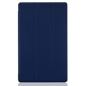 Сегментарный чехол книжка подставка на непрозрачной поликарбонатной основе для Lenovo Tab 3 7  Синий