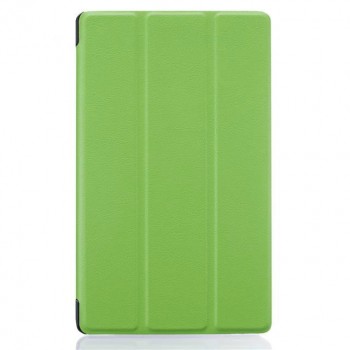 Сегментарный чехол книжка подставка на непрозрачной поликарбонатной основе для Lenovo Tab 3 7  Зеленый