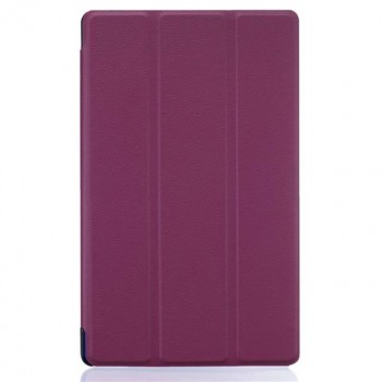 Сегментарный чехол книжка подставка на непрозрачной поликарбонатной основе для Lenovo Tab 3 7  Фиолетовый