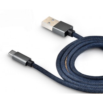 Зарядный кабель USB-Type C 3.1 1м повышенной прочности с джинсовым покрытием