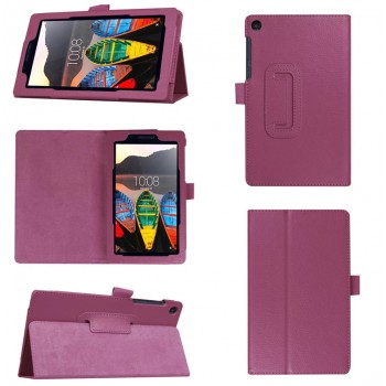 Чехол книжка подставка с рамочной защитой экрана и крепежом для стилуса для Lenovo Tab 3 7 Essential Фиолетовый