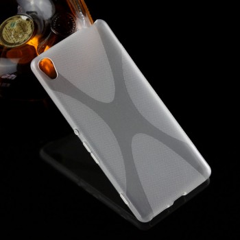Силиконовый матовый полупрозрачный чехол с дизайнерской текстурой X для Sony Xperia XA  Белый