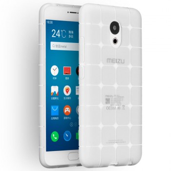 Силиконовый матовый полупрозрачный дизайнерский фигурный чехол для Meizu MX6  Белый