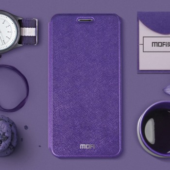 Чехол горизонтальная книжка подставка на силиконовой основе для Meizu MX6 Фиолетовый