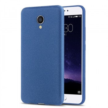 Силиконовый матовый непрозрачный чехол для Meizu MX6  Синий