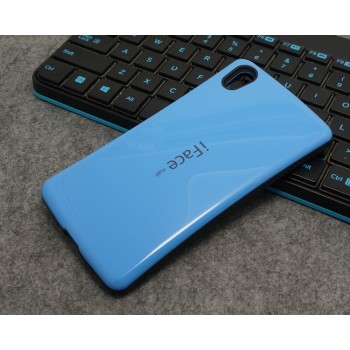Силиконовый глянцевый непрозрачный чехол с нескользящими гранями для Sony Xperia Z5 Premium Синий