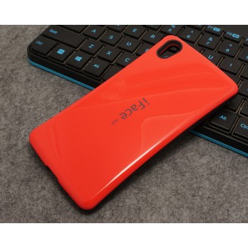 Силиконовый глянцевый непрозрачный чехол с нескользящими гранями для Sony Xperia Z5 Premium Красный