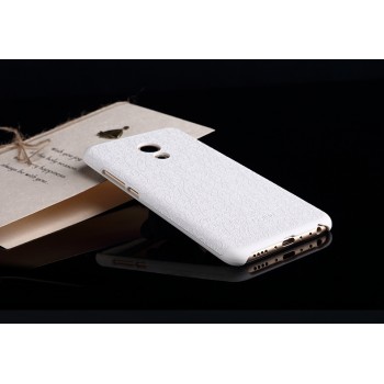 Пластиковый непрозрачный матовый чехол с текстурным покрытием Металл для Meizu Pro 6  Белый