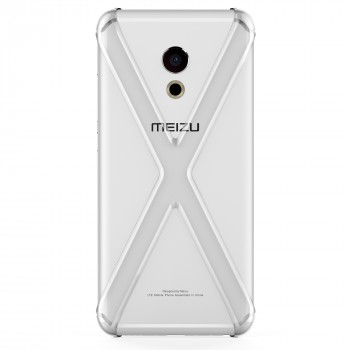 Пластиковый полупрозрачный чехол Каркас для Meizu Pro 6  Белый