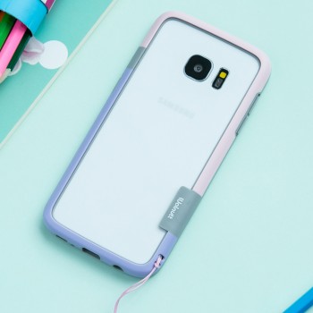 Силиконовый матовый непрозрачный чехол бампер для Samsung Galaxy S7 Edge  Розовый