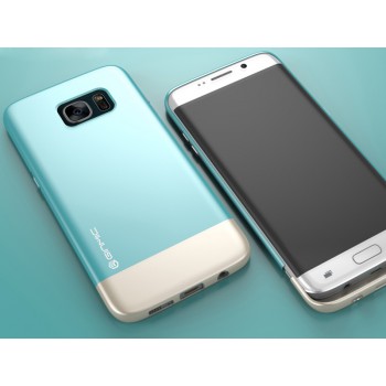 Пластиковый непрозрачный матовый чехол сборного типа для Samsung Galaxy S7 Edge  Синий