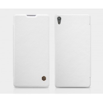 Винтажный чехол горизонтальная книжка на пластиковой основе с отсеком для карт для Sony Xperia XA Ultra  Белый