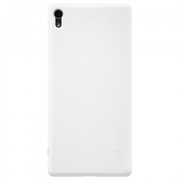 Пластиковый непрозрачный матовый нескользящий премиум чехол для Sony Xperia XA Ultra  Белый