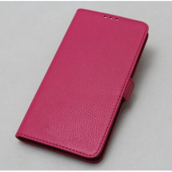 Кожаный чехол горизонтальная книжка подставка (премиум нат. кожа) с крепежной застежкой для Sony Xperia XA Ultra Розовый