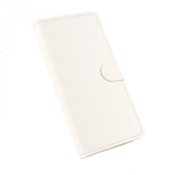 Текстурный чехол горизонтальная книжка подставка на силиконовой основе с отсеком для карт на магнитной защелке для Huawei Honor 8  Белый