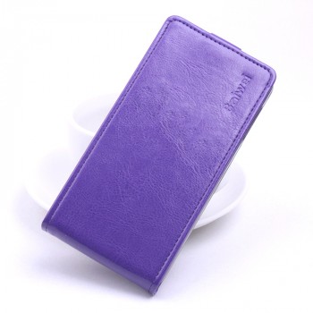 Глянцевый водоотталкивающий чехол вертикальная книжка на силиконовой основе на магнитной защелке для Huawei Honor 8  Фиолетовый