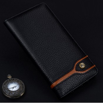 Кожаный чехол горизонтальная книжка (премиум нат. кожа) для Huawei Honor 8  Черный