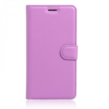 Чехол портмоне подставка для Huawei Honor 8 с магнитной защелкой и отделениями для карт Фиолетовый