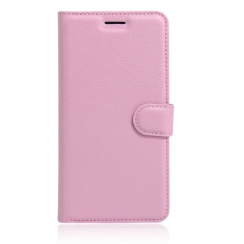 Чехол портмоне подставка для Huawei Honor 8 с магнитной защелкой и отделениями для карт Розовый