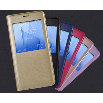 Чехол горизонтальная книжка текстура Золото на пластиковой основе с окном вызова для Huawei Honor 8