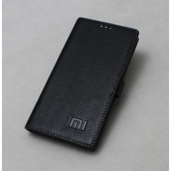 Кожаный чехол горизонтальная книжка подставка на силиконовой основе с крепежной застежкой для Xiaomi RedMi Pro 