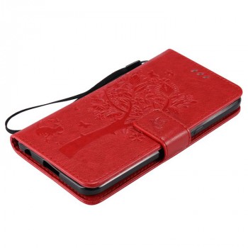 Винтажный чехол портмоне подставка на силиконовой основе на магнитной защелке для LG X Power Красный
