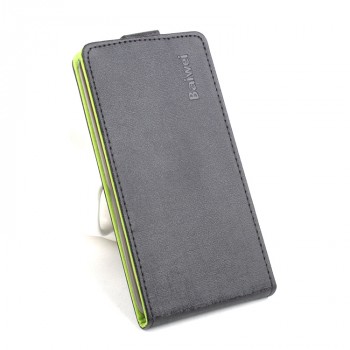 Текстурный чехол вертикальная книжка на силиконовой основе на магнитной защелке для Lenovo Moto G4  Черный