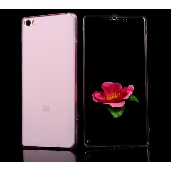 Двухкомпонентный силиконовый матовый полупрозрачный чехол горизонтальная книжка с акриловой полноразмерной транспарентной смарт крышкой для Xiaomi Mi Note  Розовый