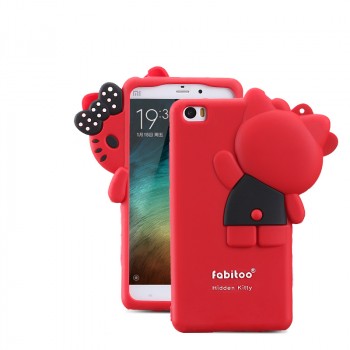Силиконовый матовый непрозрачный дизайнерский фигурный чехол для Xiaomi Mi Note  Красный