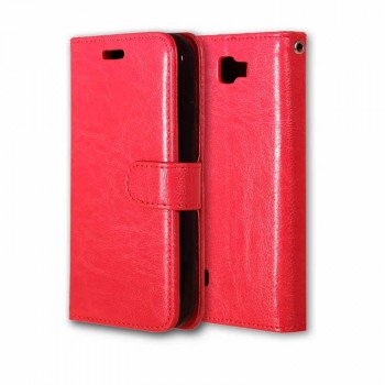 Глянцевый чехол портмоне подставка на силиконовой основе на магнитной защелке для LG K3 Красный