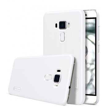 Пластиковый непрозрачный матовый нескользящий премиум чехол для Asus ZenFone 3 5.5 Белый