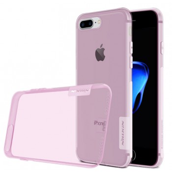 Силиконовый матовый полупрозрачный чехол с улучшенной защитой элементов корпуса (заглушки) для Iphone 7 Plus/8 Plus Розовый