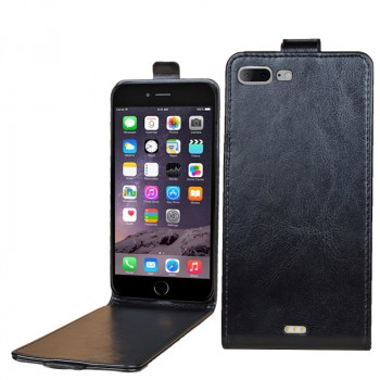 Чехол вертикальная книжка на пластиковой основе на магнитной защелке для Iphone 7 Plus  Черный