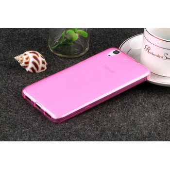 Силиконовый матовый полупрозрачный чехол для Huawei Y6II  Розовый