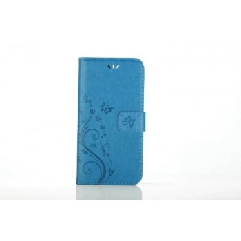 Чехол портмоне подставка текстура Узоры на силиконовой основе на магнитной защелке для Iphone 7 Plus/8 Plus Синий